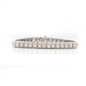 14K White Gold 4.25CT Diamond Vintage-Style Tennis Bracelet