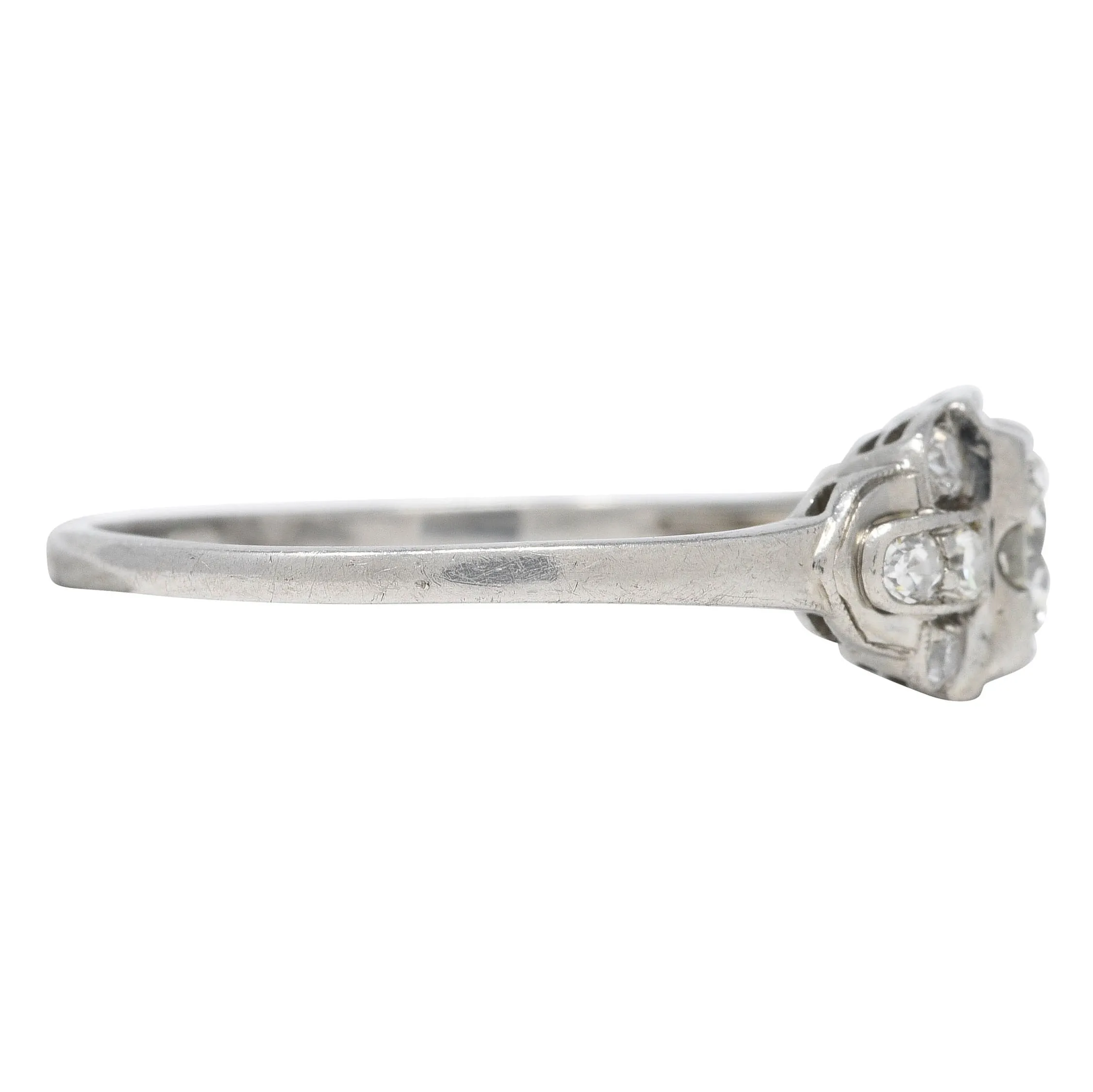 1950's Mid-Century 0.65 CTW Diamond Platinum Engagement Ring