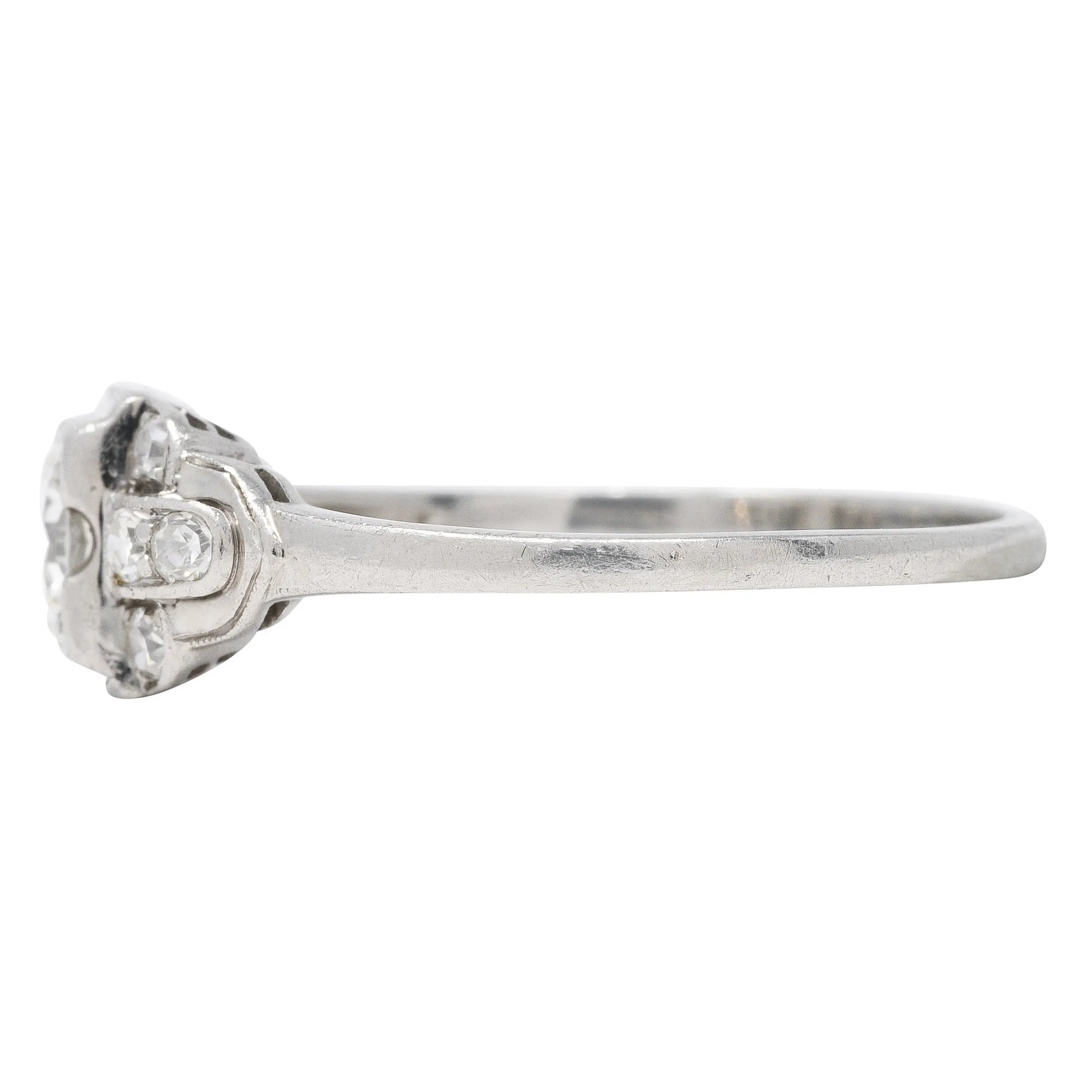 1950's Mid-Century 0.65 CTW Diamond Platinum Engagement Ring