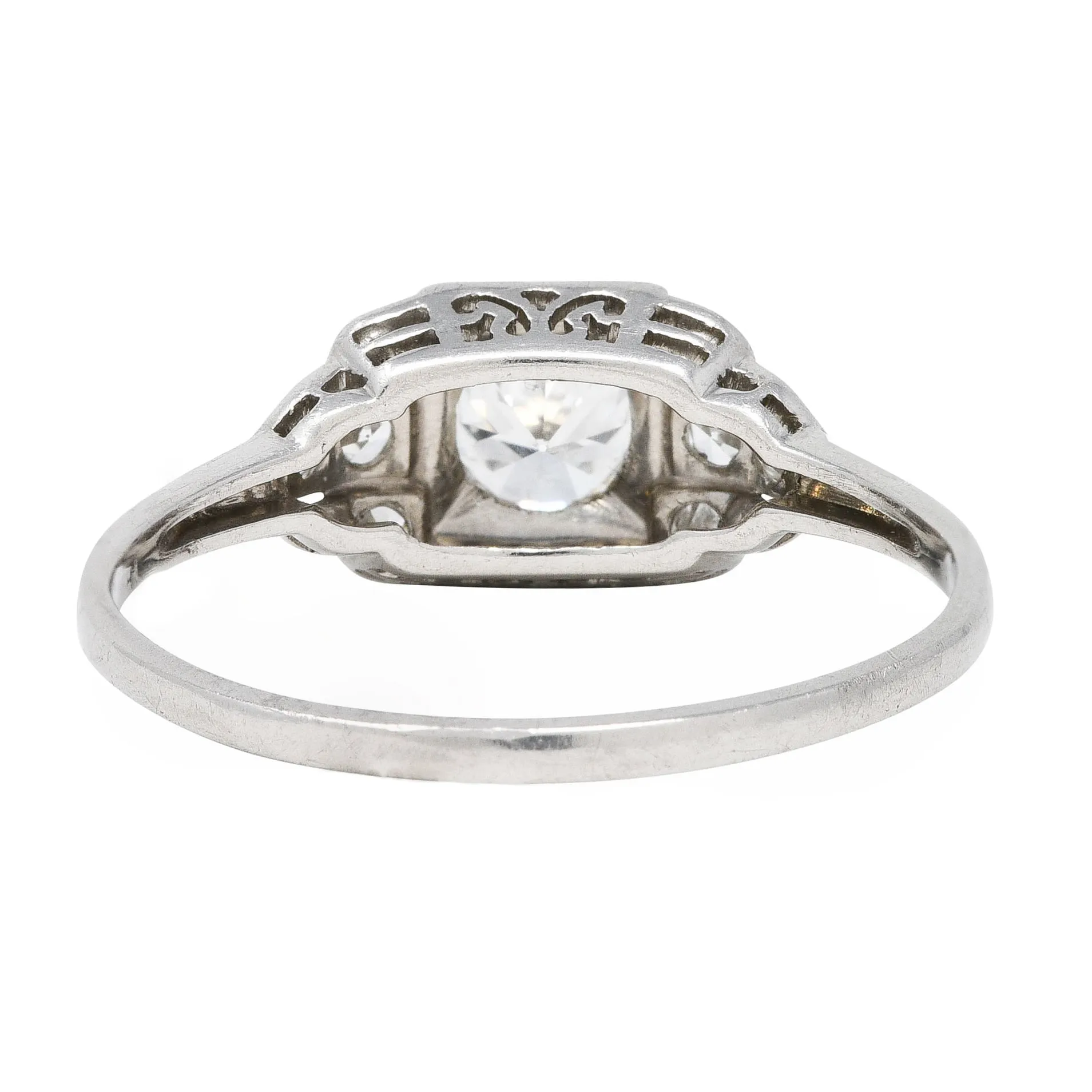 1950's Mid-Century 0.65 CTW Diamond Platinum Engagement Ring