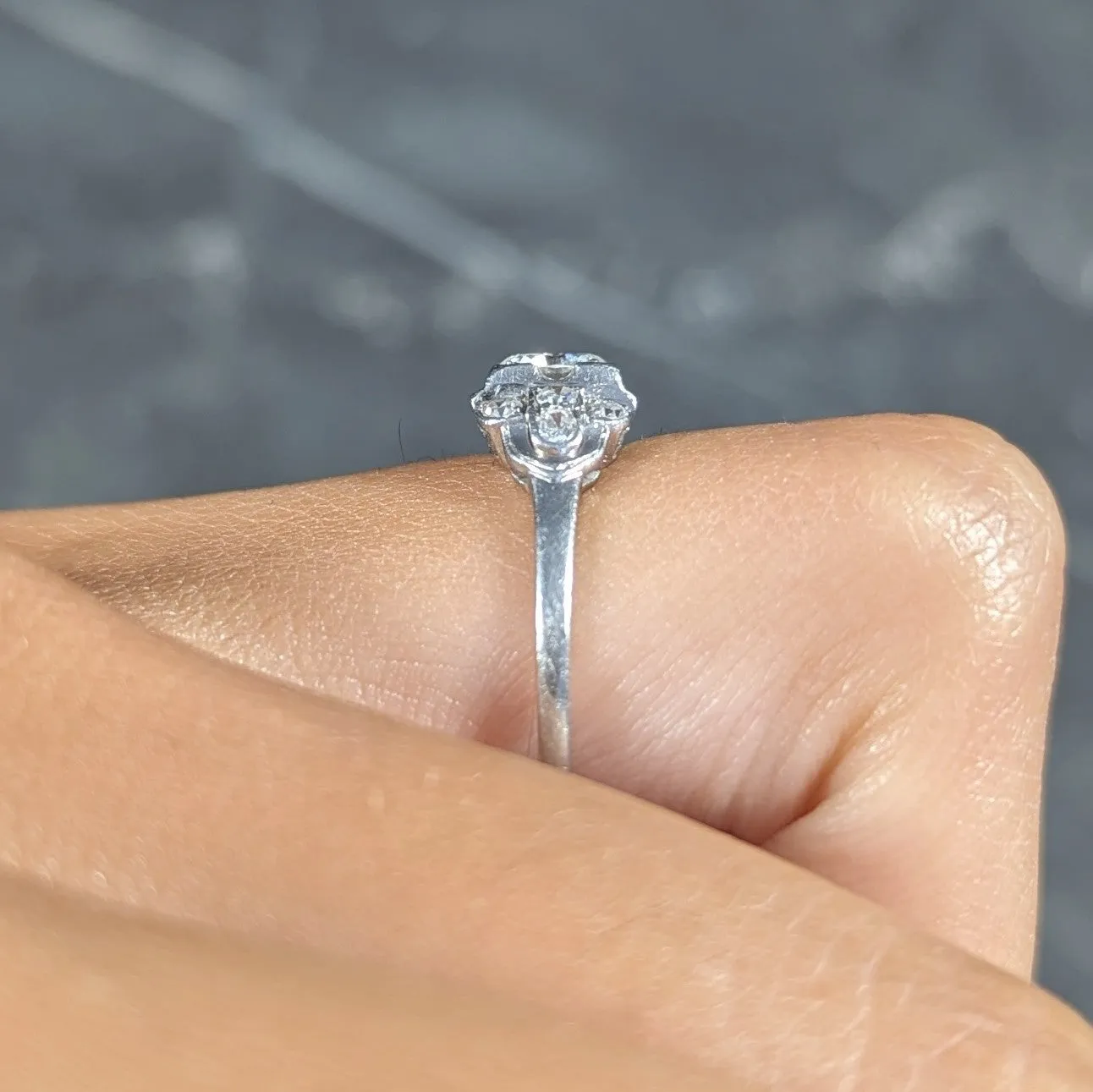 1950's Mid-Century 0.65 CTW Diamond Platinum Engagement Ring