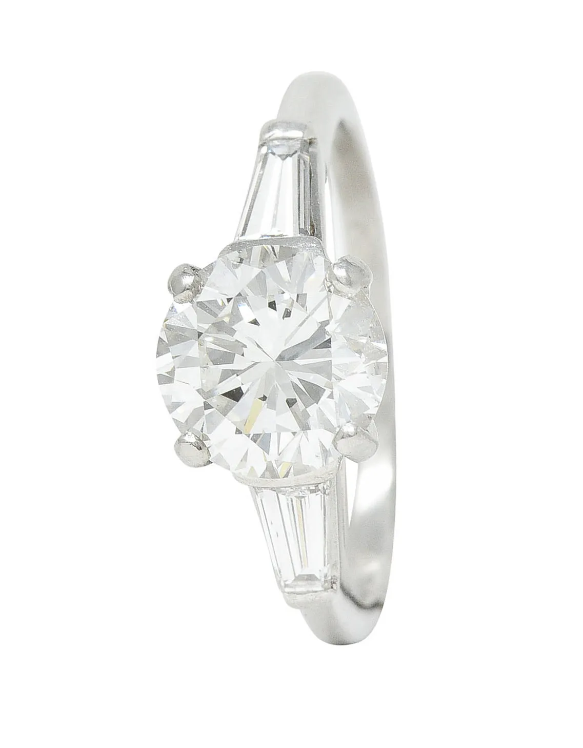 1950's Mid-Century 1.85 CTW Diamond Platinum Engagement Ring