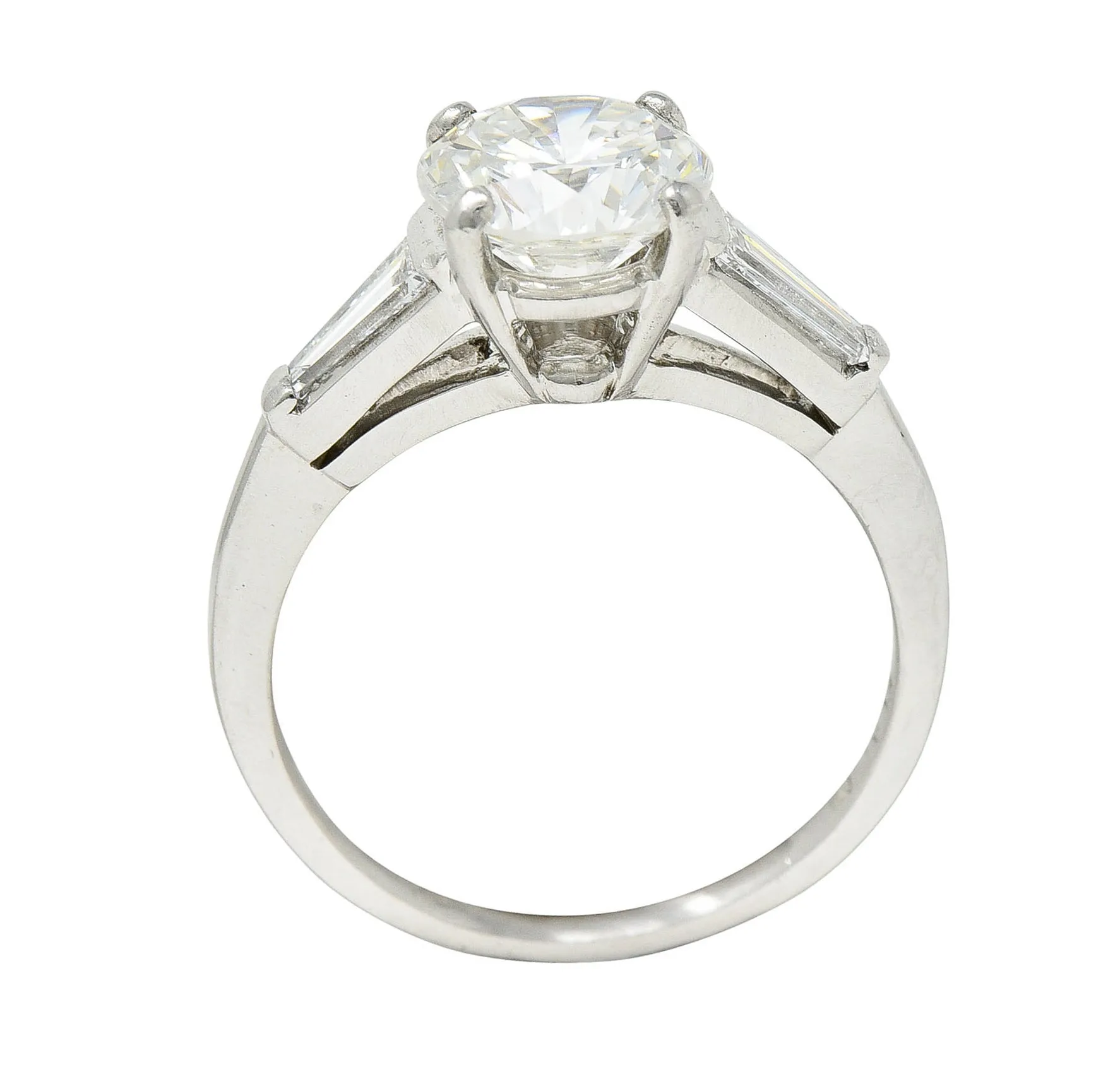 1950's Mid-Century 1.85 CTW Diamond Platinum Engagement Ring