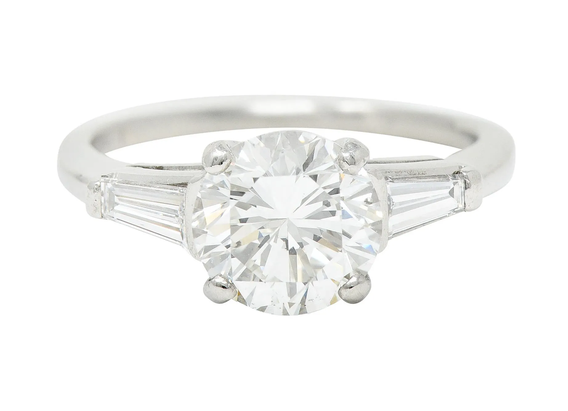 1950's Mid-Century 1.85 CTW Diamond Platinum Engagement Ring