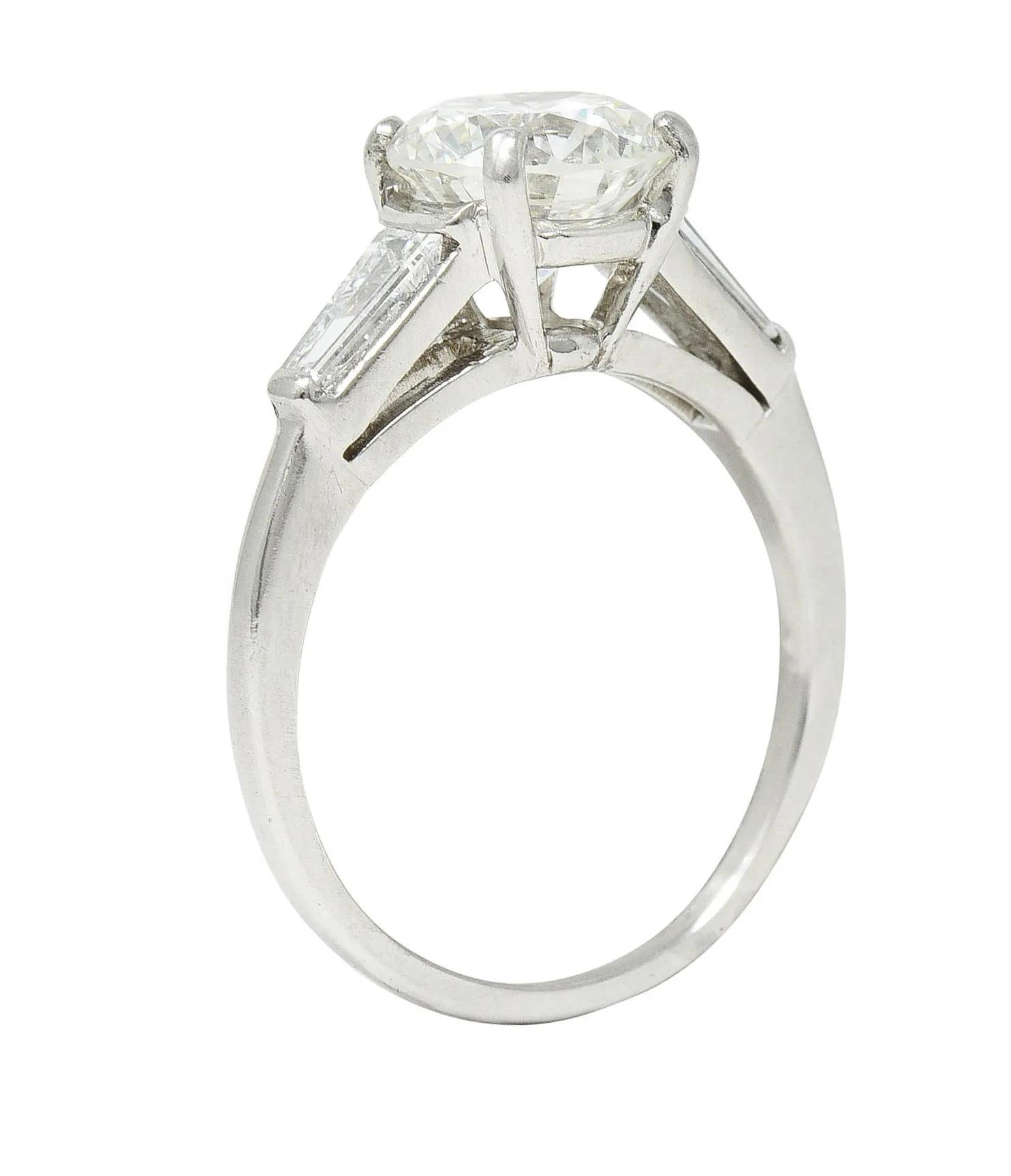 1950's Mid-Century 1.85 CTW Diamond Platinum Engagement Ring