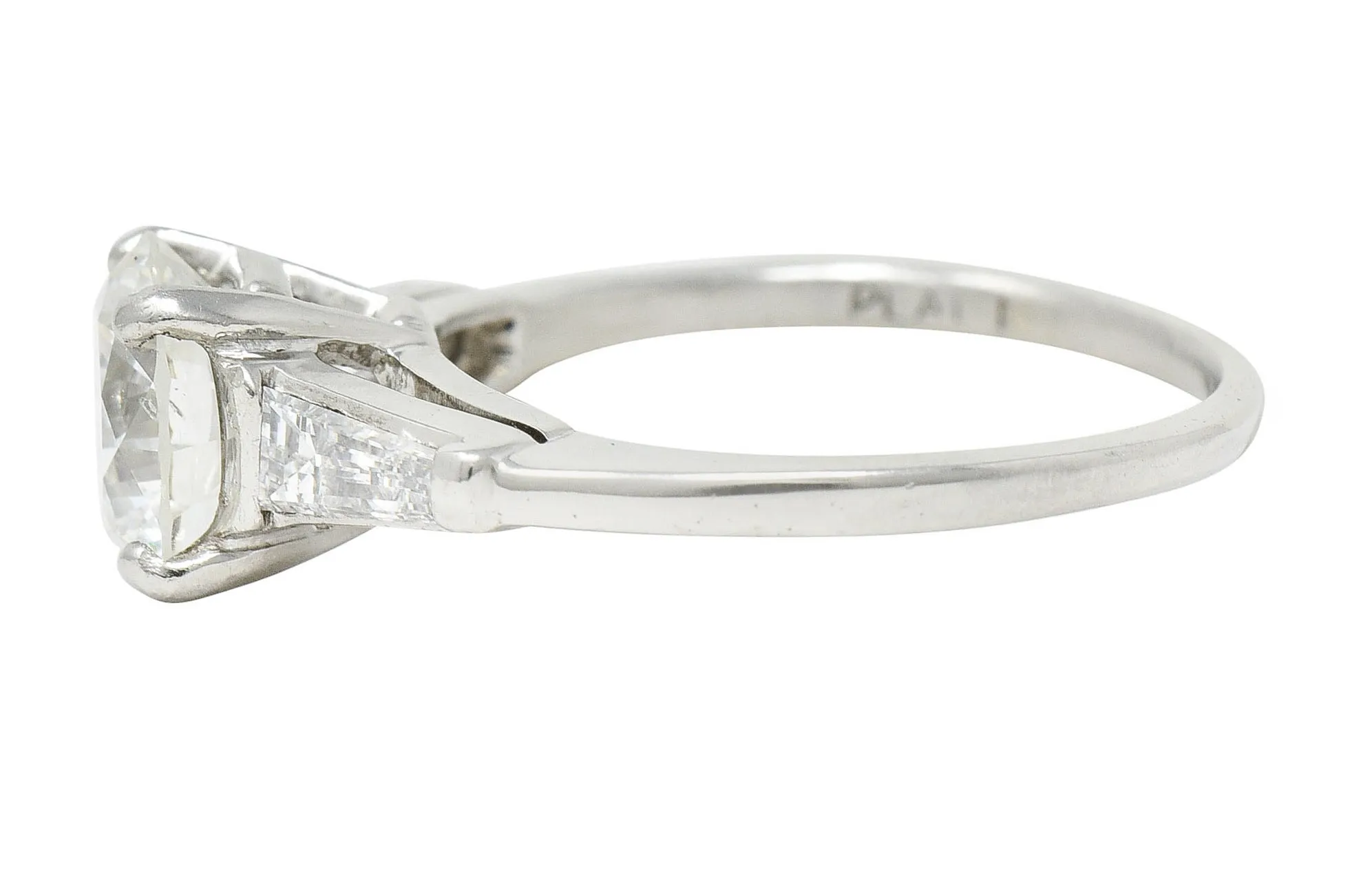1950's Mid-Century 1.85 CTW Diamond Platinum Engagement Ring