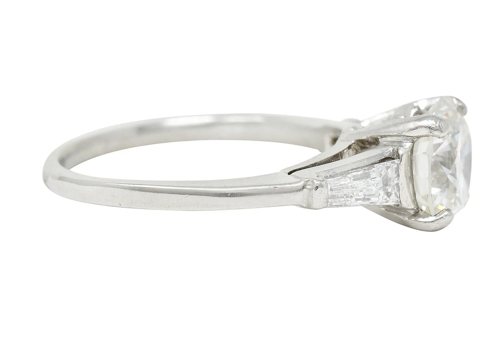 1950's Mid-Century 1.85 CTW Diamond Platinum Engagement Ring