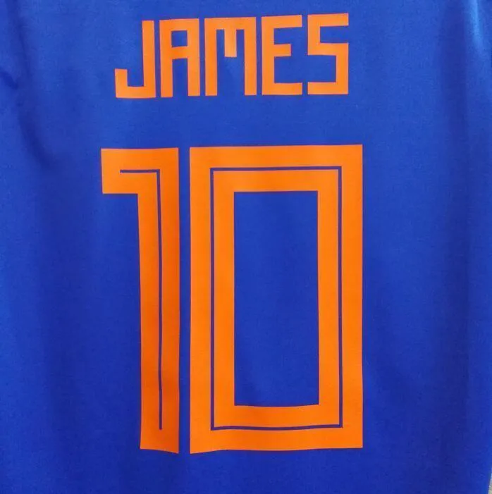 2018 Men Colombia Jersey #10 James Soccer Jersey World Cup Jersey Player
