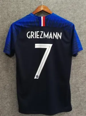 2018 Men France Jersey Home #7 Griezmann Jersey World Cup Jersey Fans