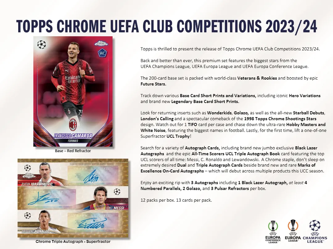 2023-24 Topps Chrome UEFA Club Competitions Jumbo Box