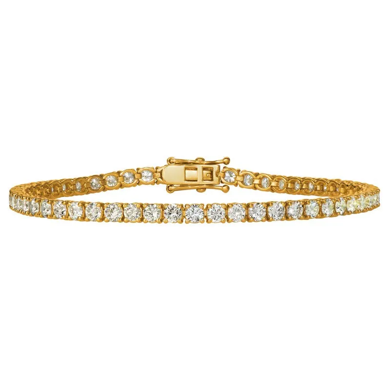 2.28 CT Natural Diamond Tennis Bracelet G-H SI 14K Yellow Gold 8 inches B5882-2I