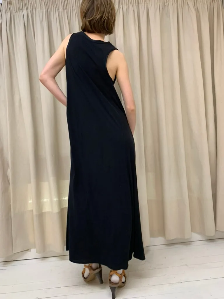 A-line bias dress, black