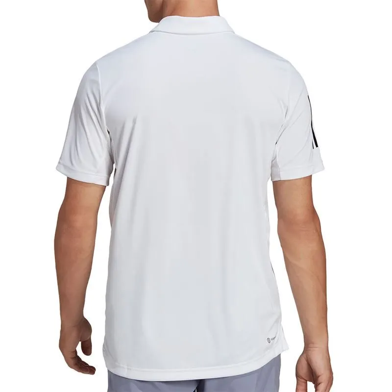 adidas Men's 3 Stripe Club Polo (White)