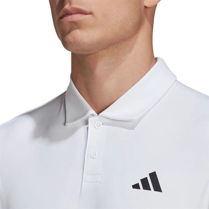 adidas Men's 3 Stripe Club Polo (White)