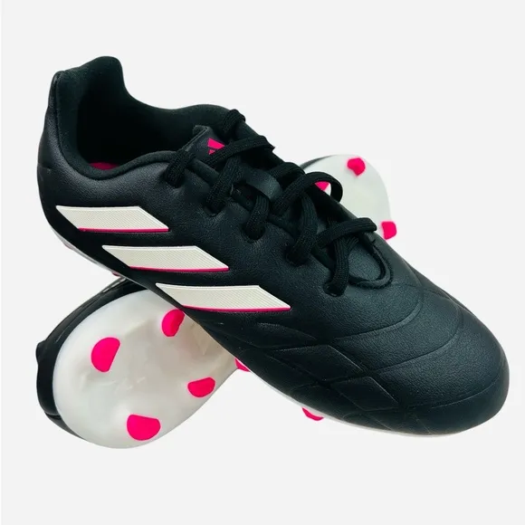 Adidas Youth Copa Pure.3 Firm Ground Soccer Cleats HQ8945 Black/Pink Size 3.5