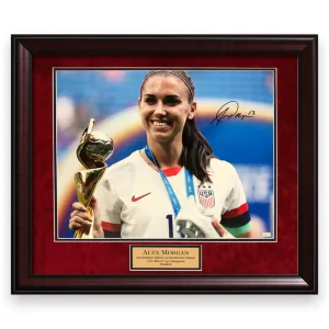 Alex Morgan Signed Autographed USA Soccer Photo Custom Framed to 20x24 NEP