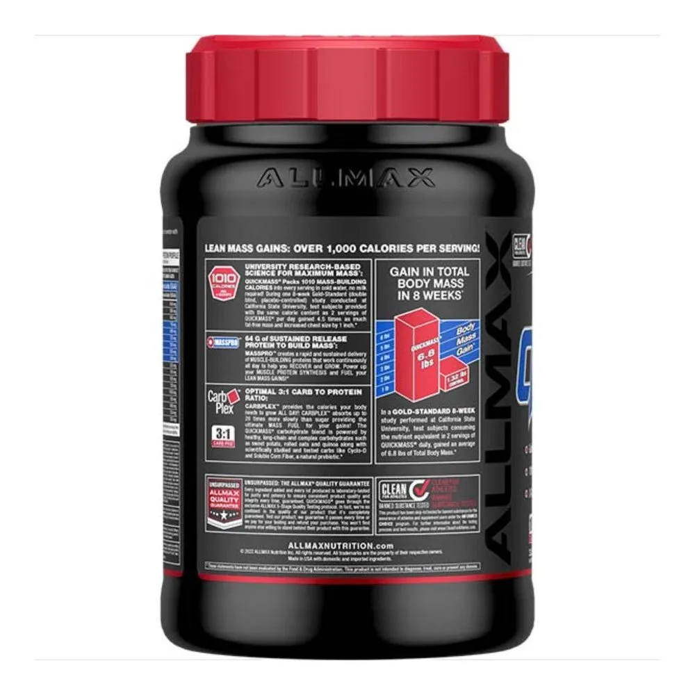AllMax QuickMass Gainer 3.5lbs (Kosher) Exp Jun-Aug 2025