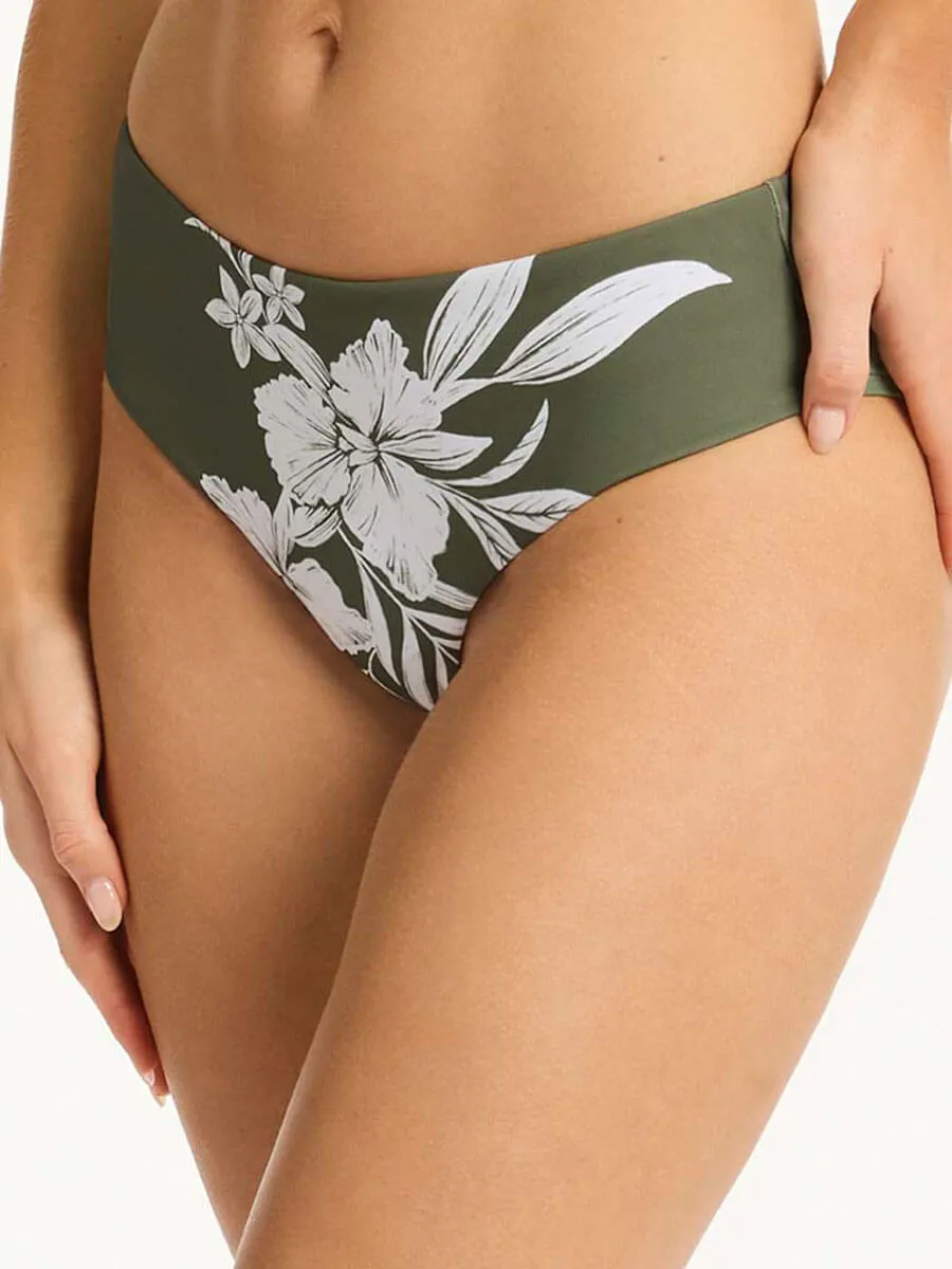 Aloha Mid Bikini Bottom in Khaki