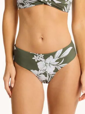 Aloha Mid Bikini Bottom in Khaki