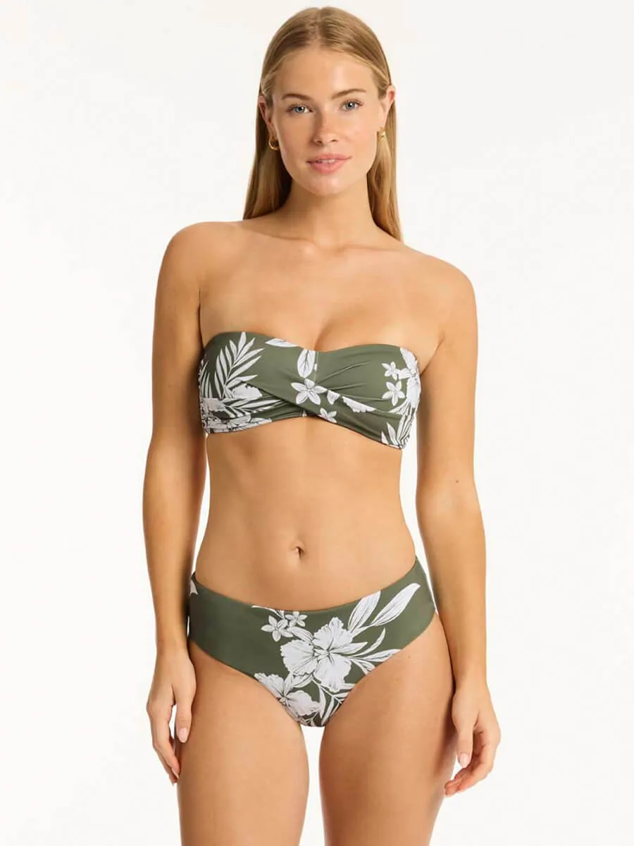 Aloha Mid Bikini Bottom in Khaki