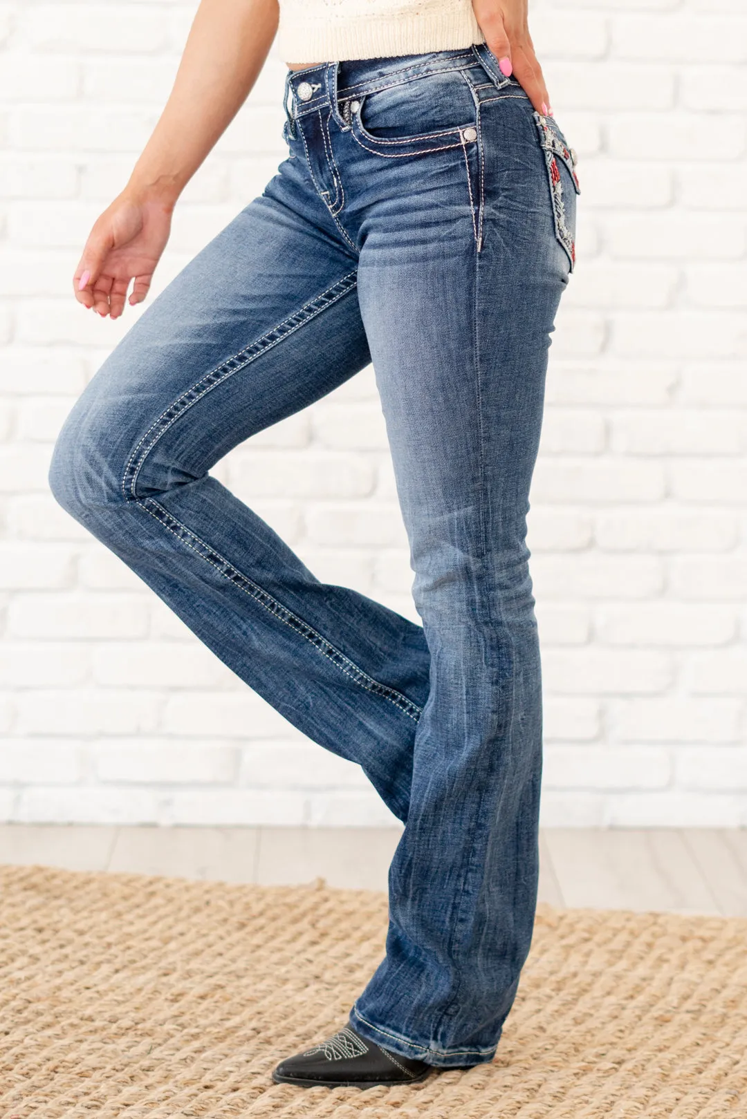 Americana Stars & Stripes Mid Rise Boot Cut