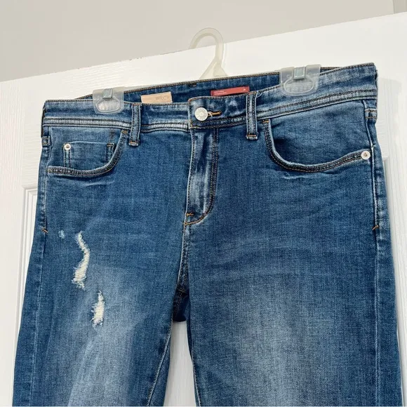 Anthropologie Pilcro Slim Boyfriend Crop Distressed Jeans