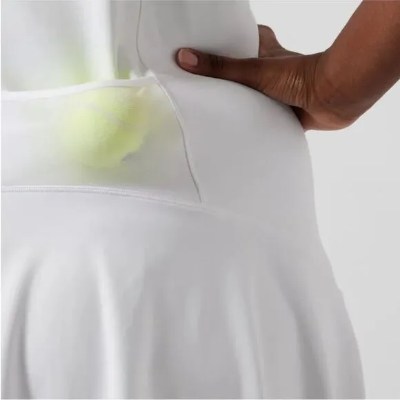 Athleta Tennis Dress White Zip Front Size Medium