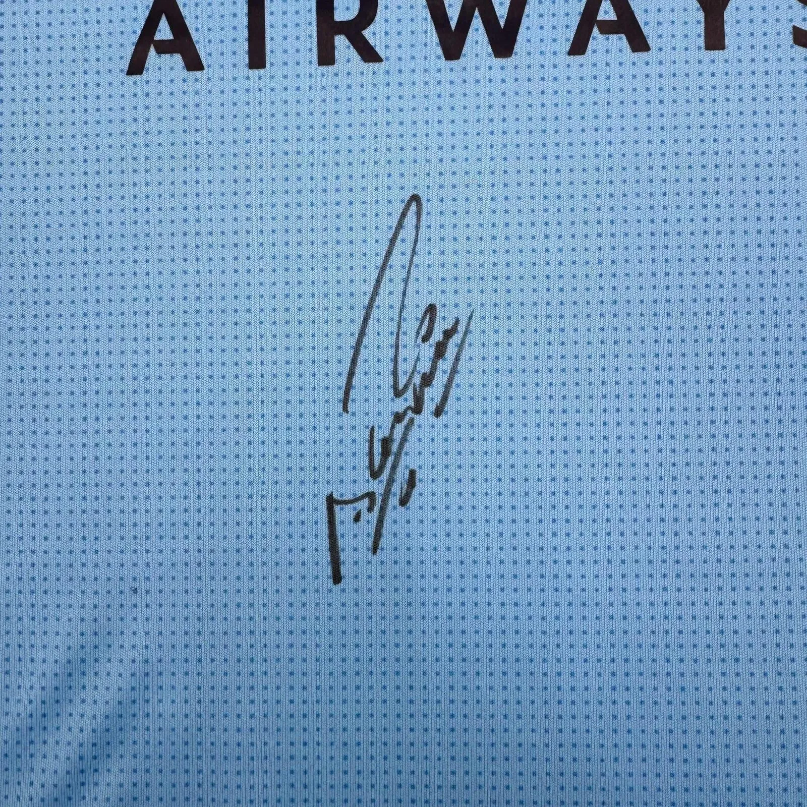 Autographed/Signed Sergio Kun Aguero Manchester City Soccer Jersey BAS COA #2