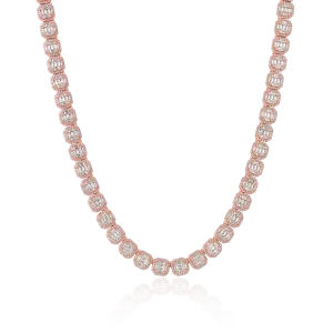 Baguette Clustered Tennis Chain - 8mm