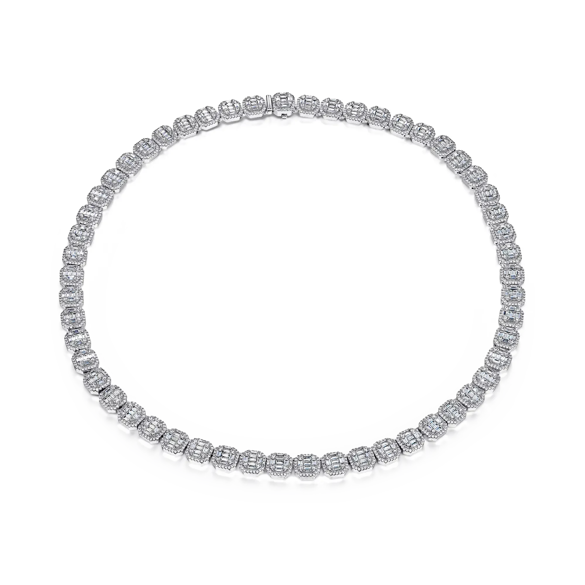 Baguette Clustered Tennis Chain - 8mm