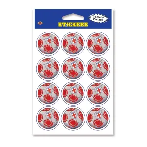 Beistle England Soccer Stickers (2 Sheets Per Package) - Party Supply Decoration for Soccer