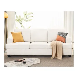 Belosic 89" Upholstered Deep Seat 3 Seater Sofa Wade Logan® Fabric: Beige Chenille