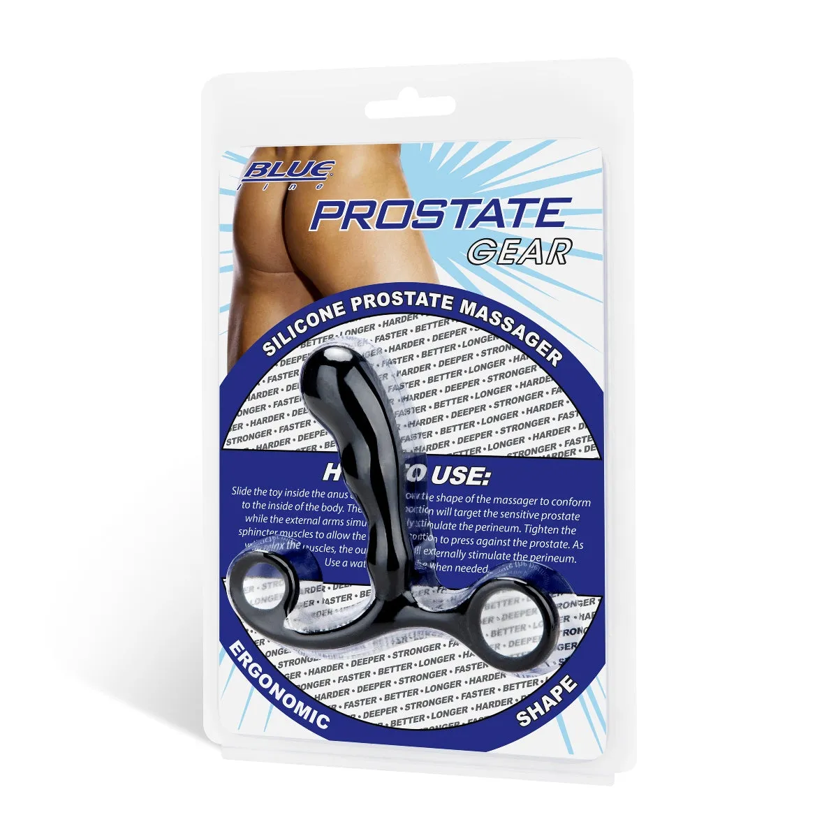 BlueLine Silicone Prostate Massager with Perineum Tickler - Ergonomic Design