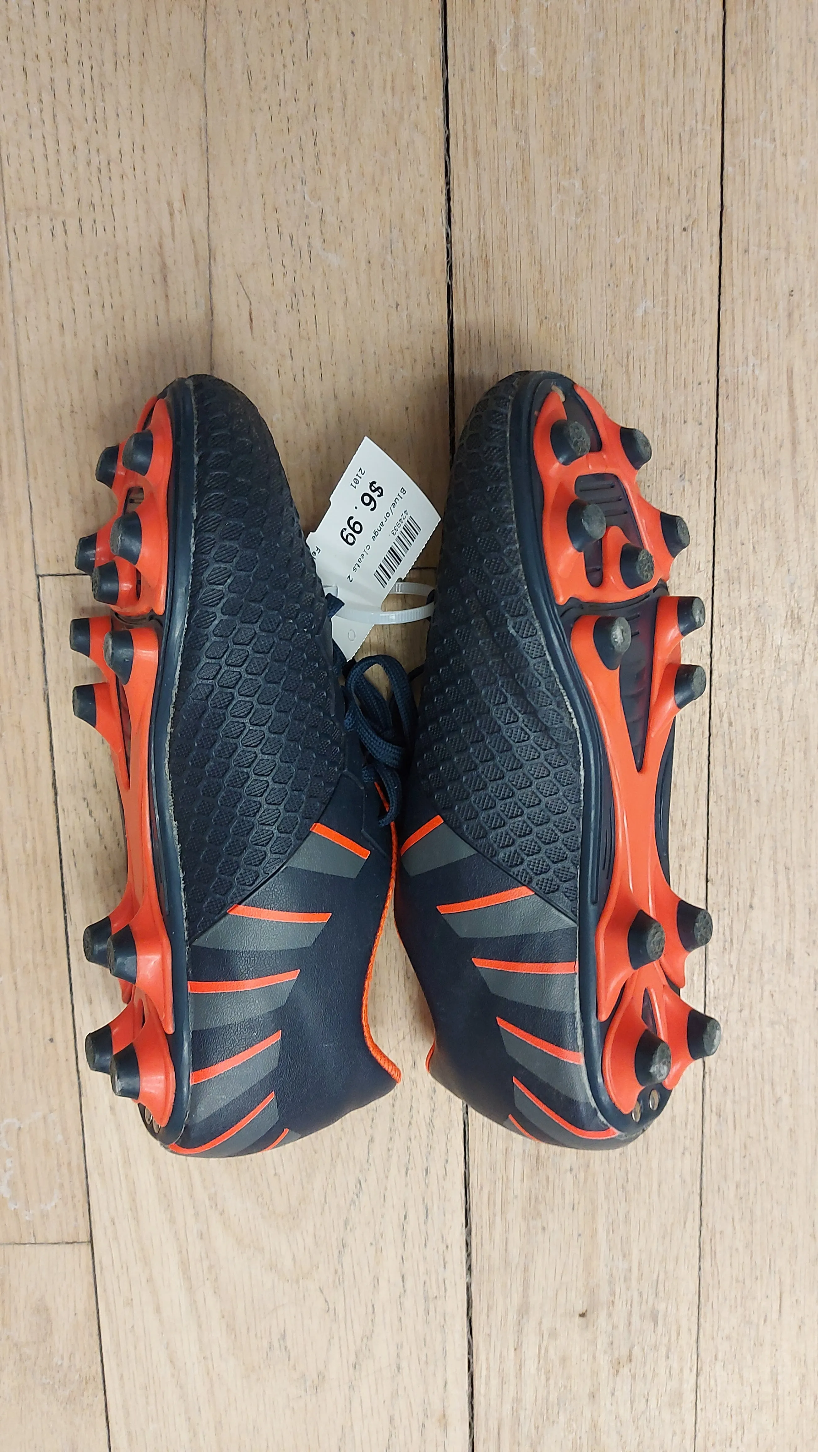 Blue/orange cleats 2