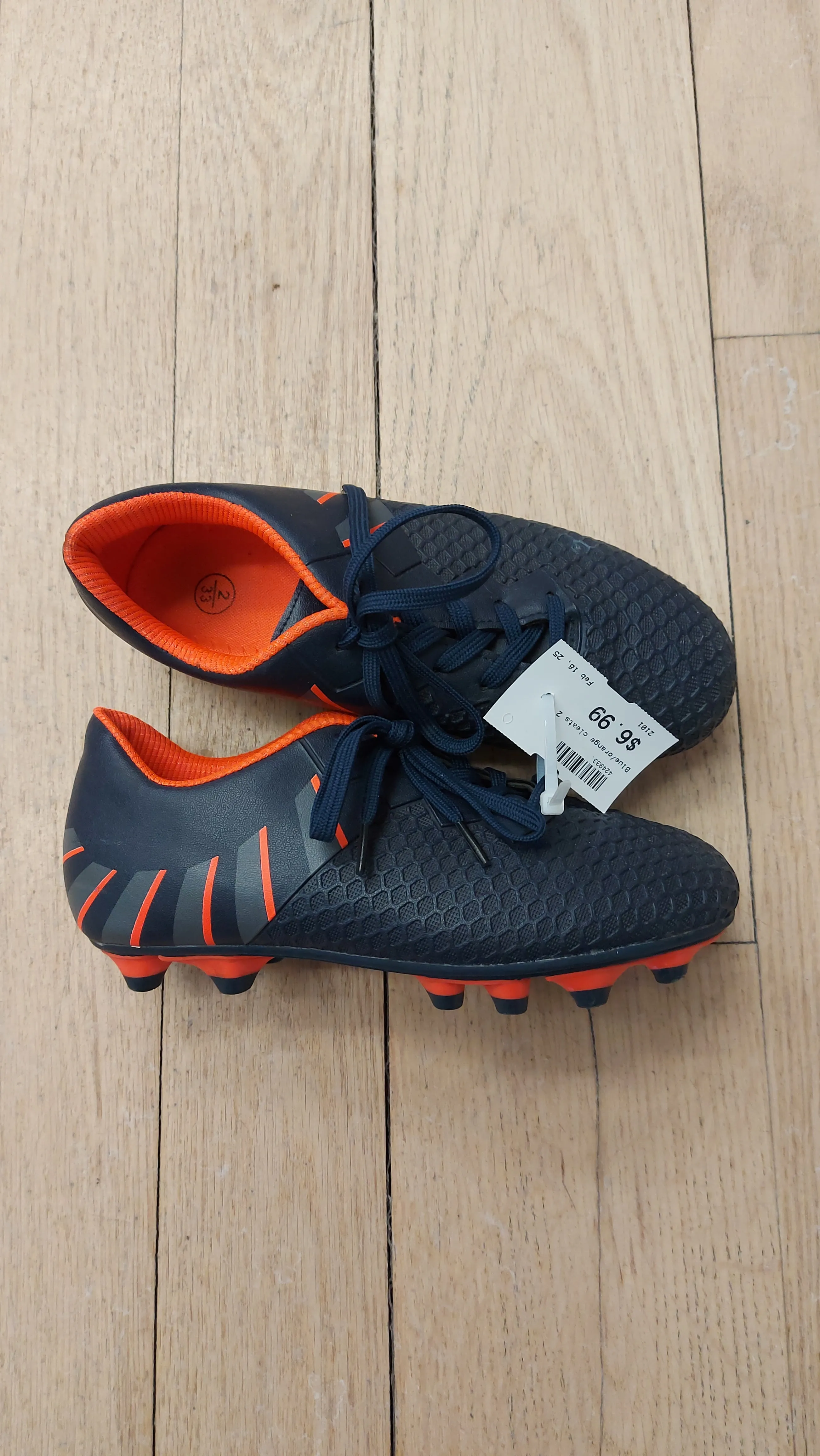 Blue/orange cleats 2
