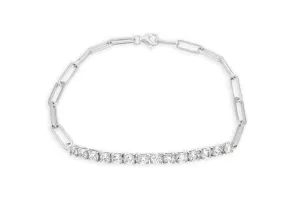 Bracelet Tennis 18kt Gold Diamonds & Paper Clip