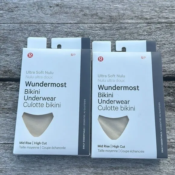 BUNDLE OF 2 Lululemon Wundermost Nulu‎ Mid-Rise Bikini Underwear SMALL NWT