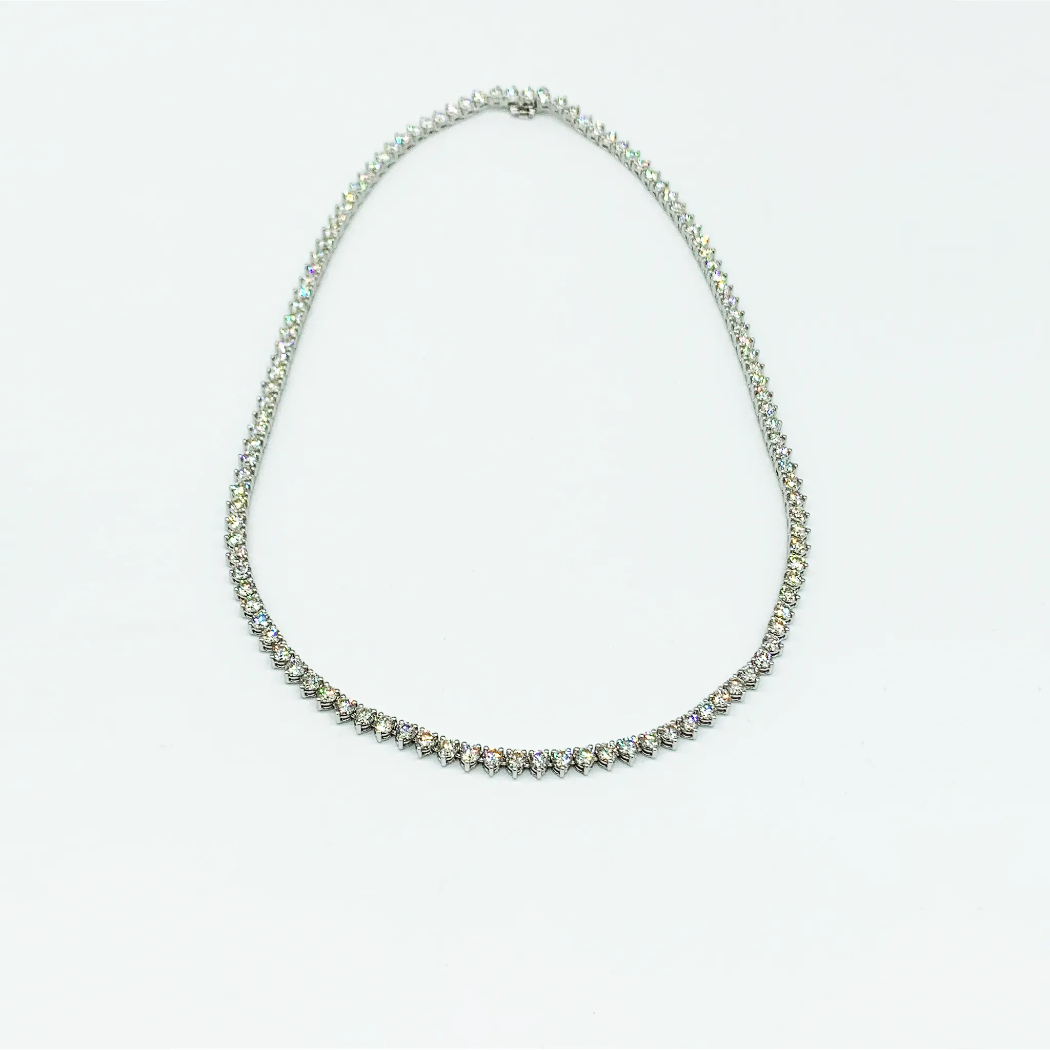 CA 18 Karat White Gold and Diamond "Tennis" Necklace