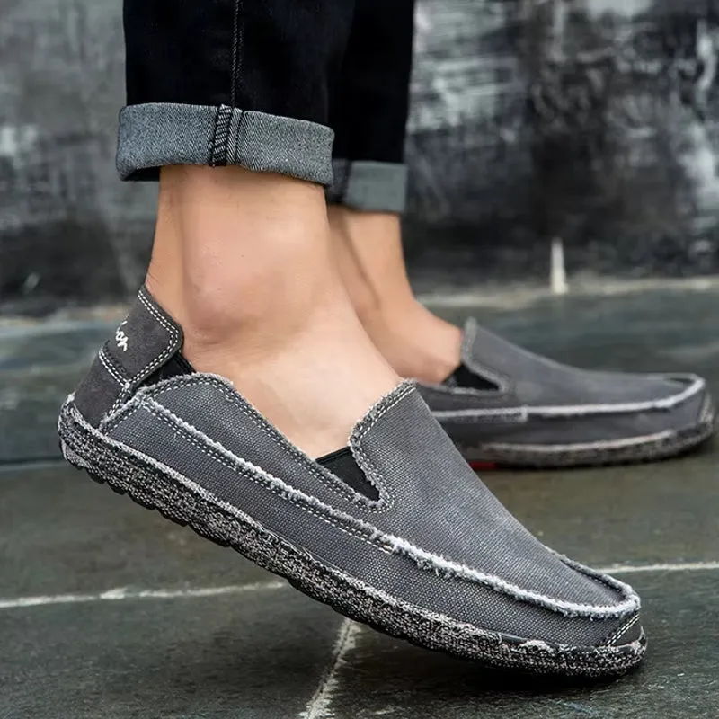 Canvas Loafers Breathable Men Flat Lazy Shoes
