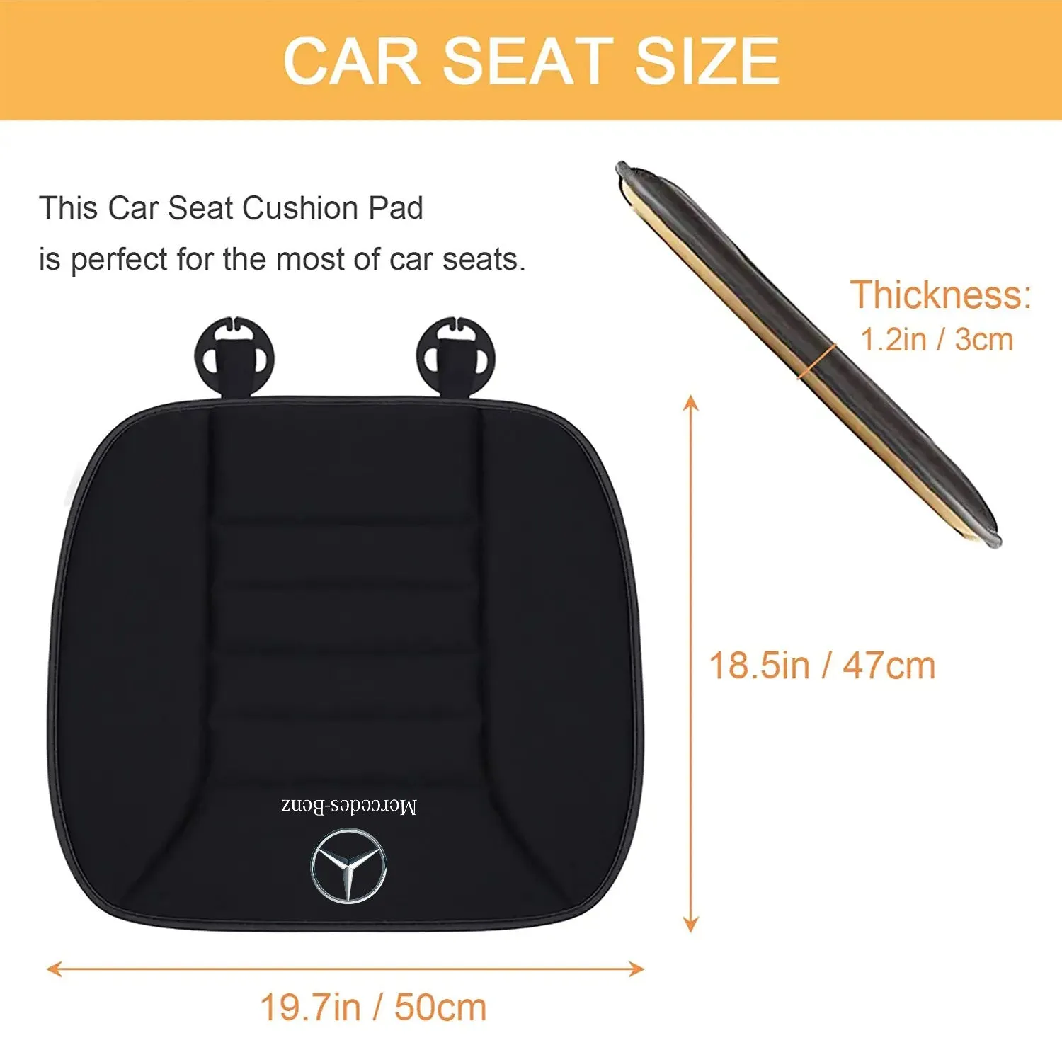 Car Seat Cushion with 1.2inch Comfort Memory Foam, Custom Fit For Your Cars, Seat Cushion for Car and Office Chair MB19989