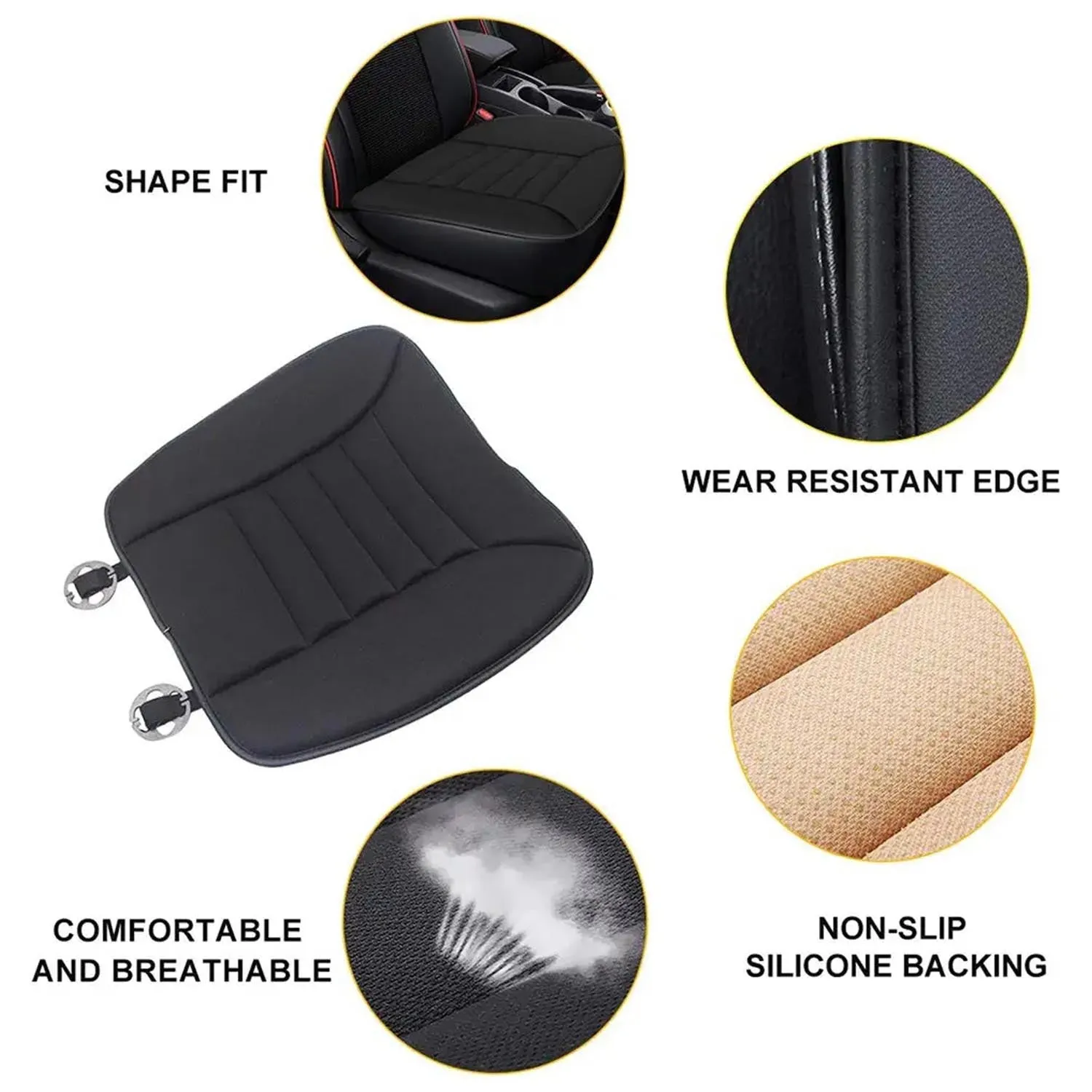 Car Seat Cushion with 1.2inch Comfort Memory Foam, Custom Fit For Your Cars, Seat Cushion for Car and Office Chair PF19989