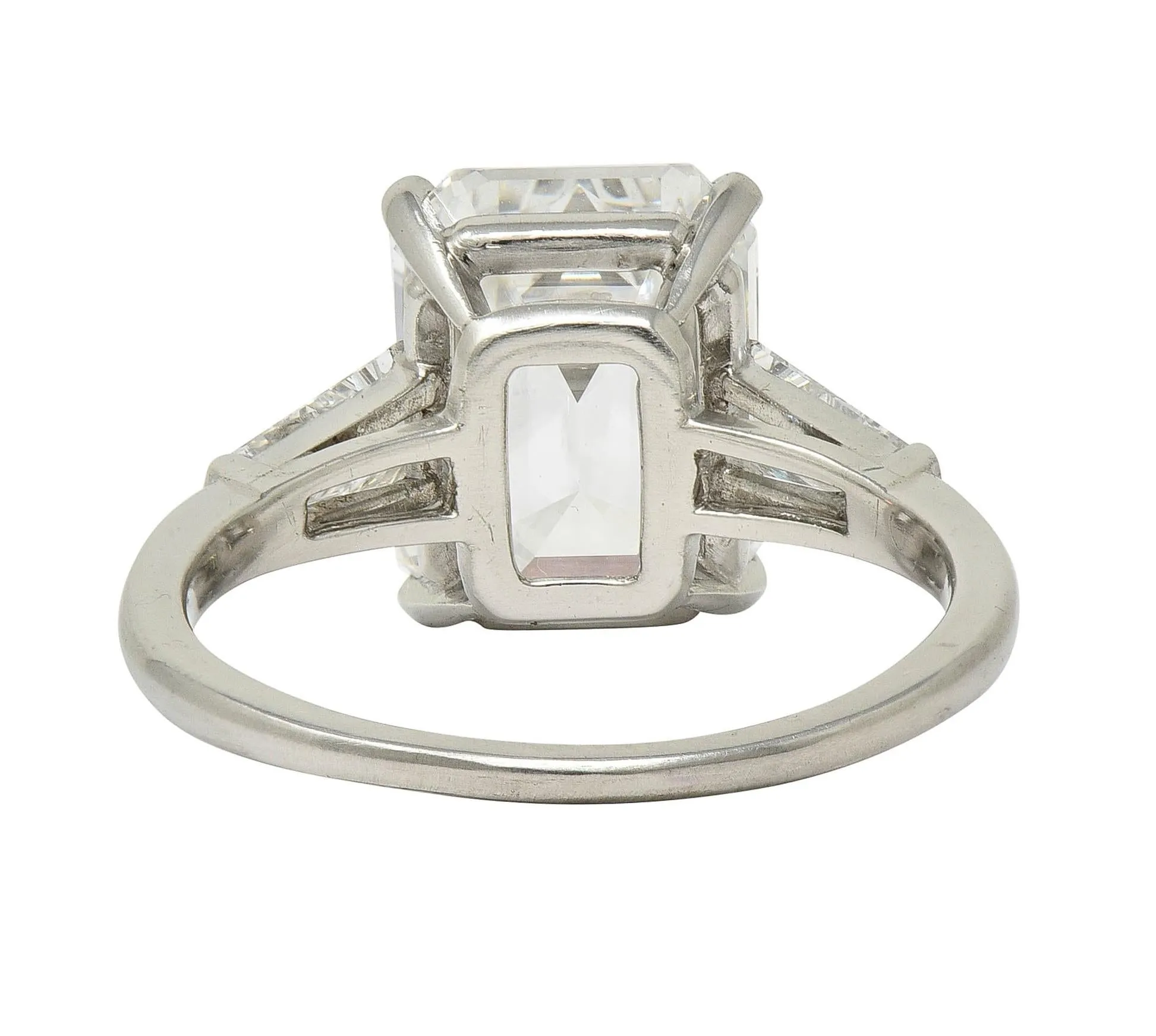 Cartier Mid-Century 5.40 CTW Emerald Cut Diamond Platinum Vintage Engagement Ring GIA
