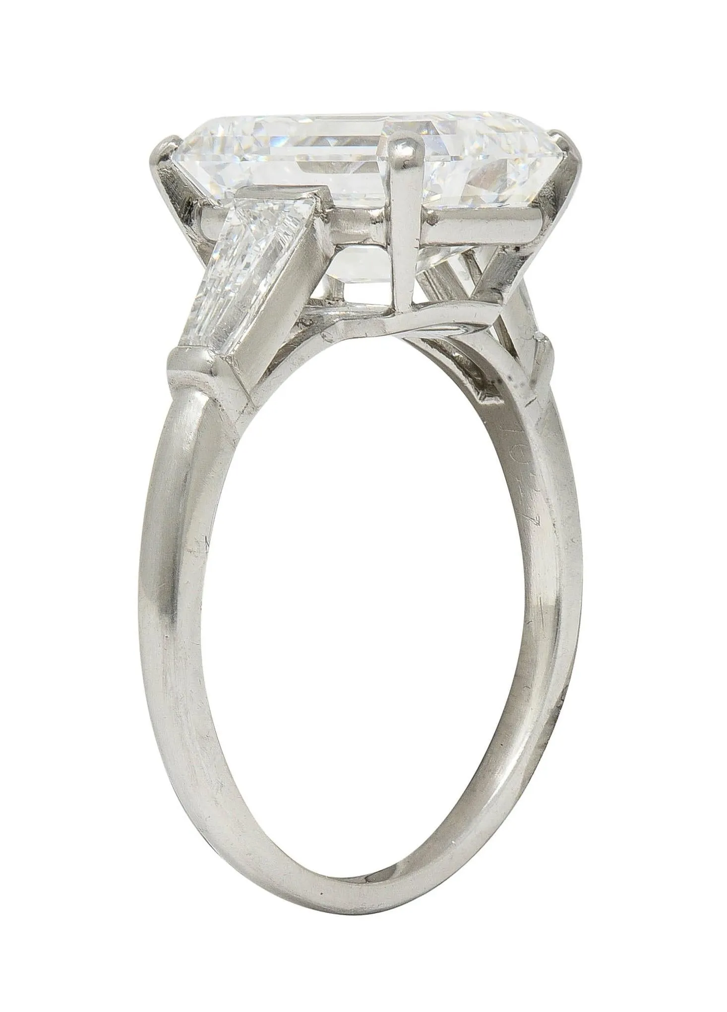 Cartier Mid-Century 5.40 CTW Emerald Cut Diamond Platinum Vintage Engagement Ring GIA