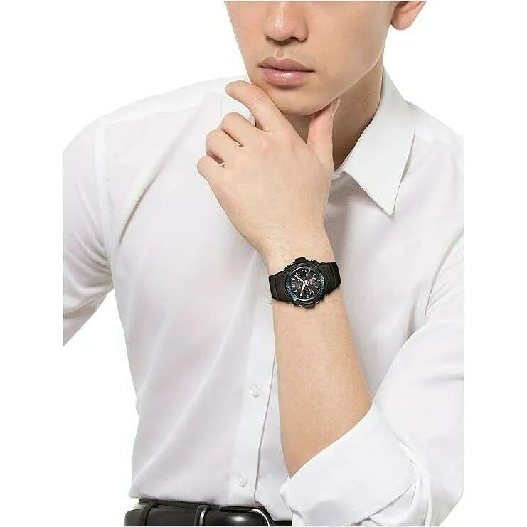 CASIO G-SHOCK DAY-DATE SOLAR ANALOG DIGITAL DIAL BLACK STRAP MEN WATCH AWG-M100A-1AJF