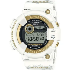 CASIO G-SHOCK FROGMAN LOVE THE SEA AND THE EARTH ICERC JAPAN WHITE & GOLD MEN WATCH GW-8201K-7JR