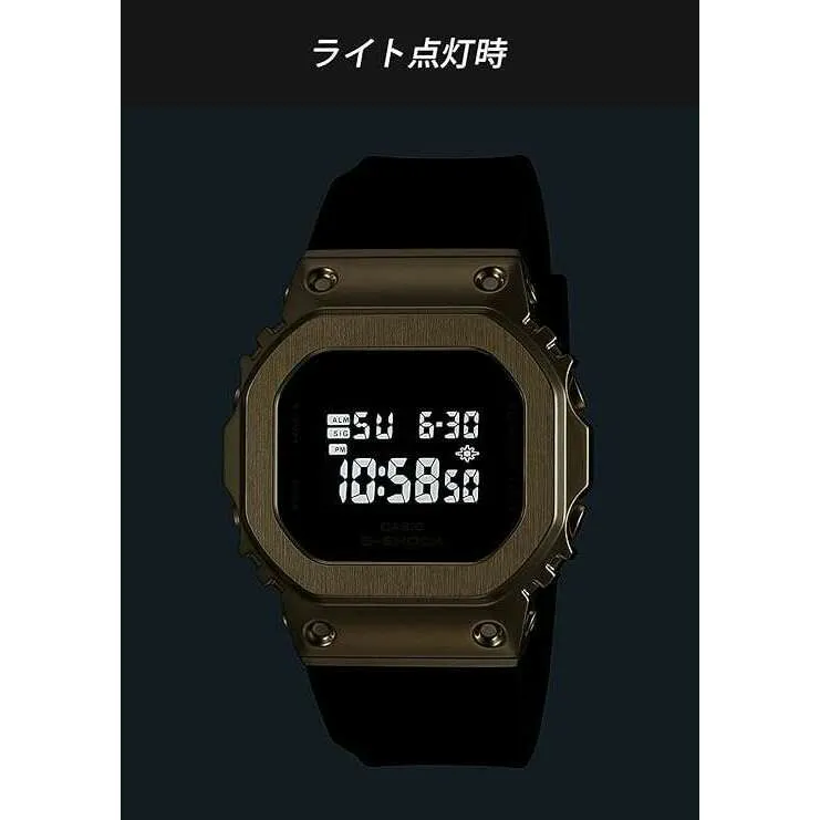 CASIO G-SHOCK MID-SIZE MODEL METAL COVERED DIGITAL BLACK & GOLD LADIES WATCH GM-S5600UGB-1JF