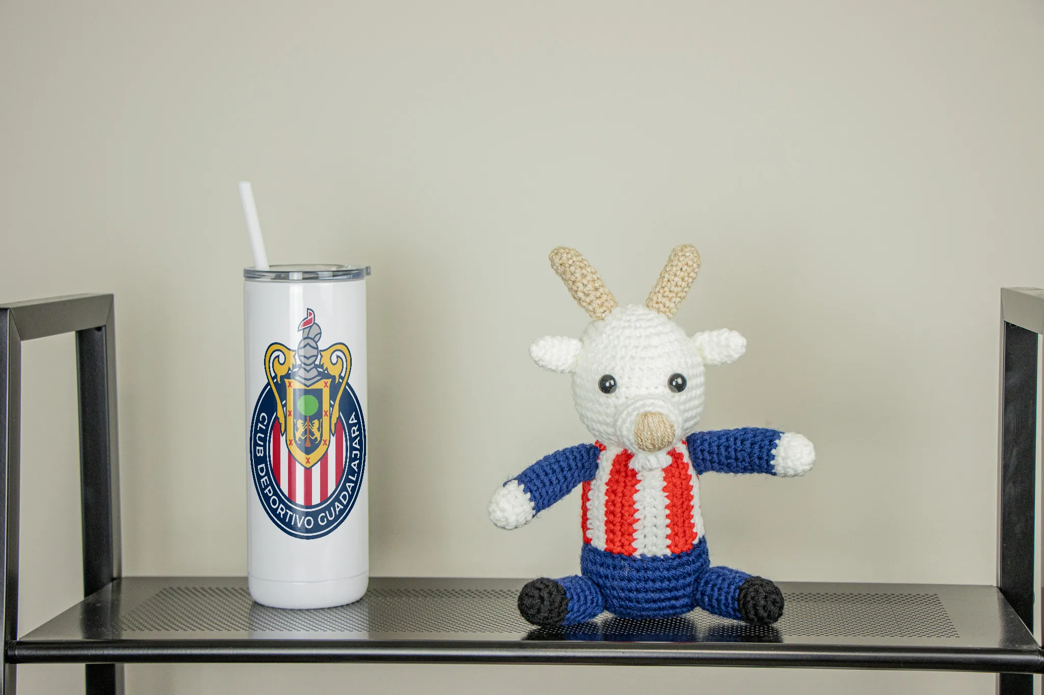 Chivas del Guadalajara Crochet Goat Mascot (Blue alternative shirt)