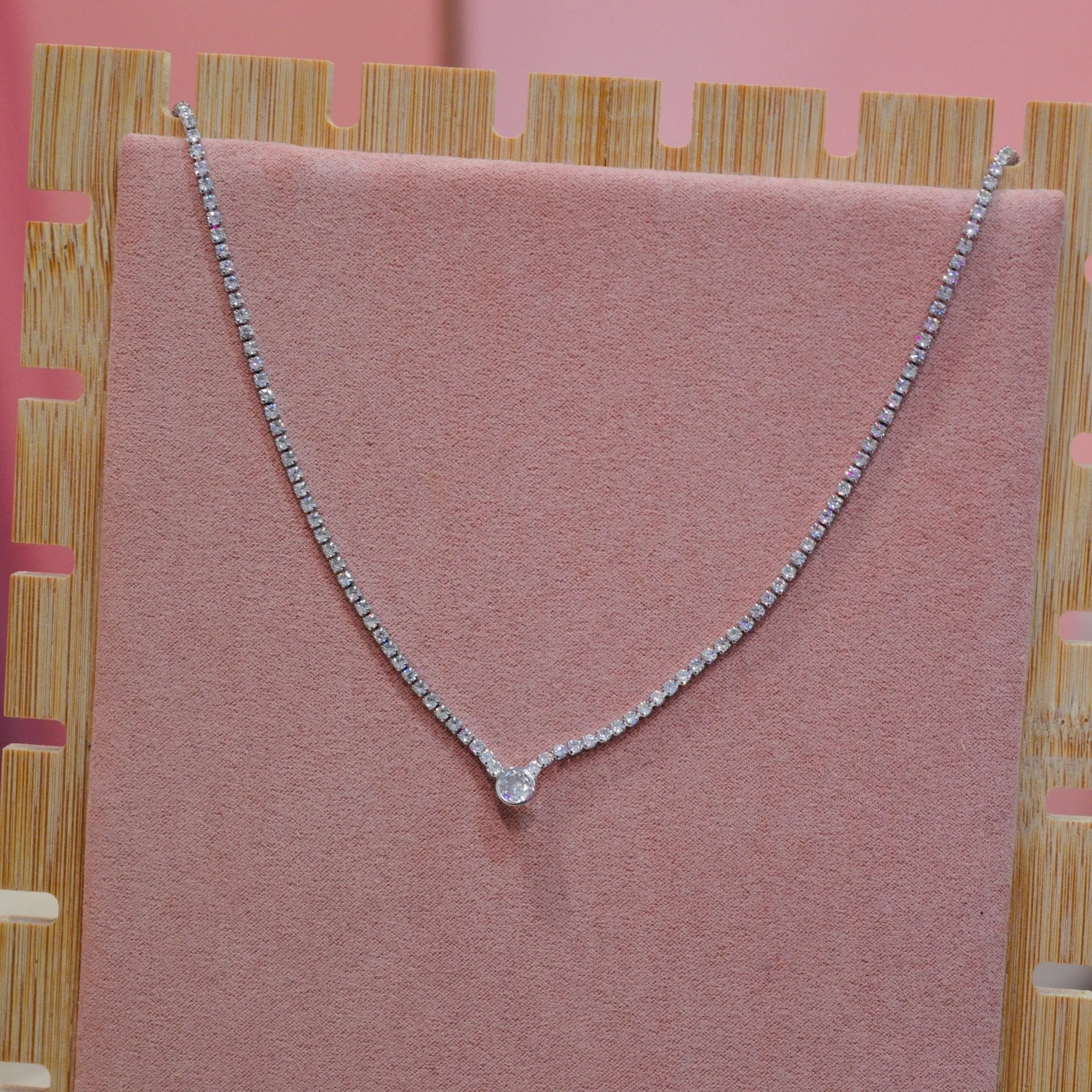 Collana tennis argento con perlina gioiello