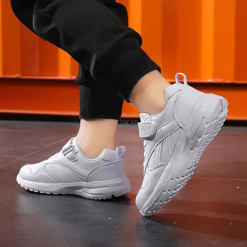 Comfy Kids White Sneakers – Breathable Unisex Shoes for Boys & Girls (Ages 4-6)