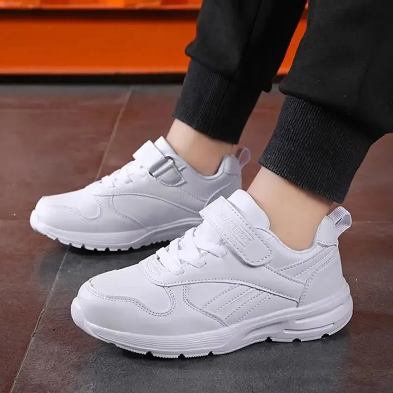 Comfy Kids White Sneakers – Breathable Unisex Shoes for Boys & Girls (Ages 4-6)
